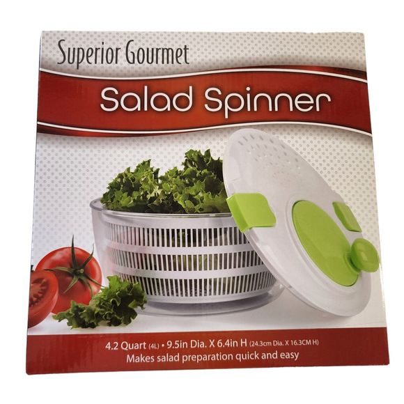 3 in 1 Manual Salad Spinner - Colander and Serving Bowl 3pcs 4.2 Quart - Picture 2 of 13